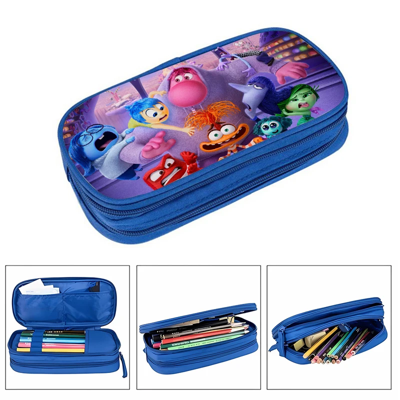 Inside Out 2 Kids Large Capacity Pencil Case Stationery Boy Girl Pencil Pouch Trousse School Supplies Canvas Pencilcase Gift