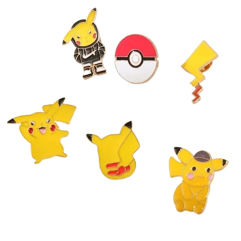 

Pokemon Pikachu Cartoon Brooch Anime Action Figure Charmander Squirtle Jigglypuff Toys Clothings Decoration Kids Birthdays Gifts