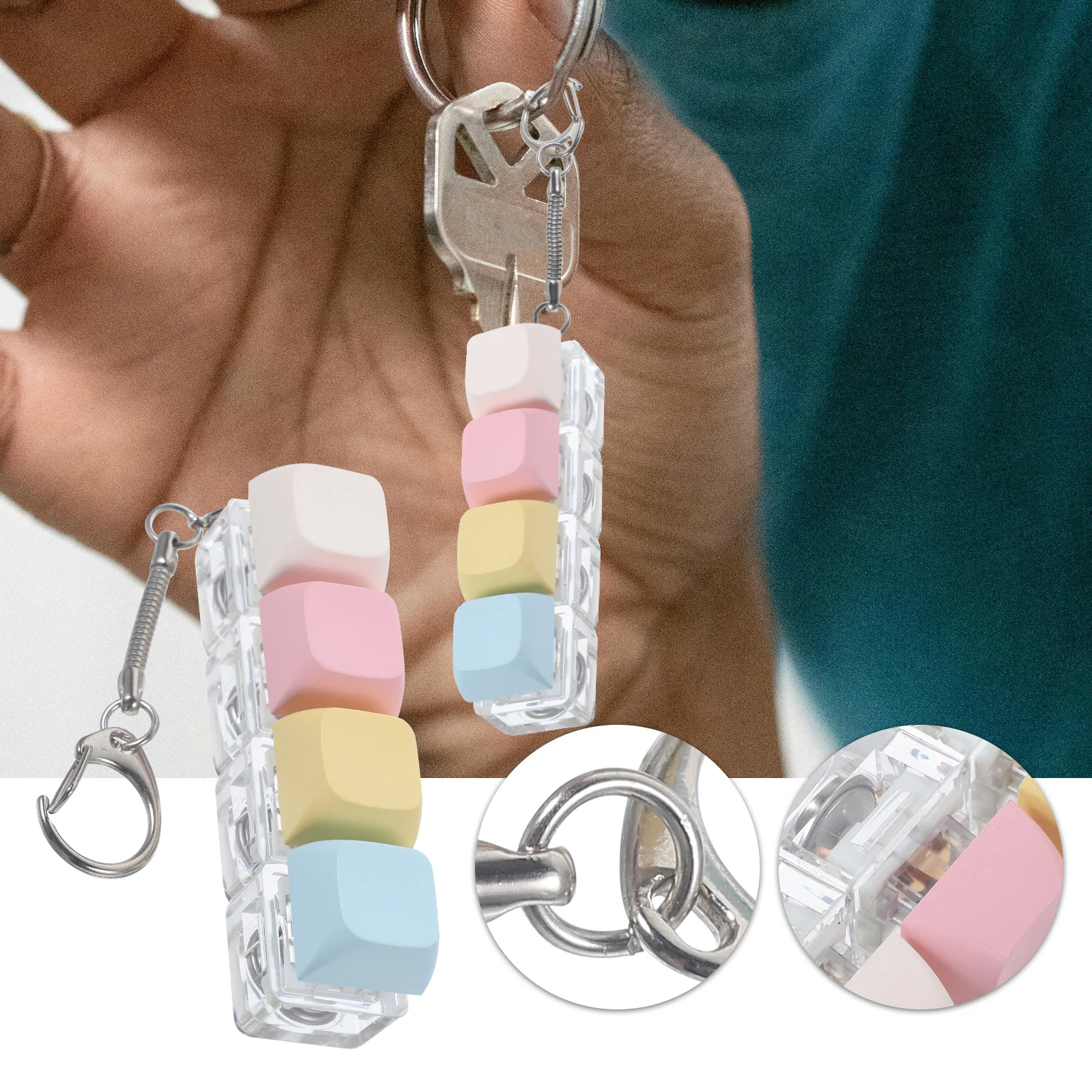 Press Sound Keychain Keyboard Decompression Toy Bag Hanging Decor Pendant PC Ornament Keychains