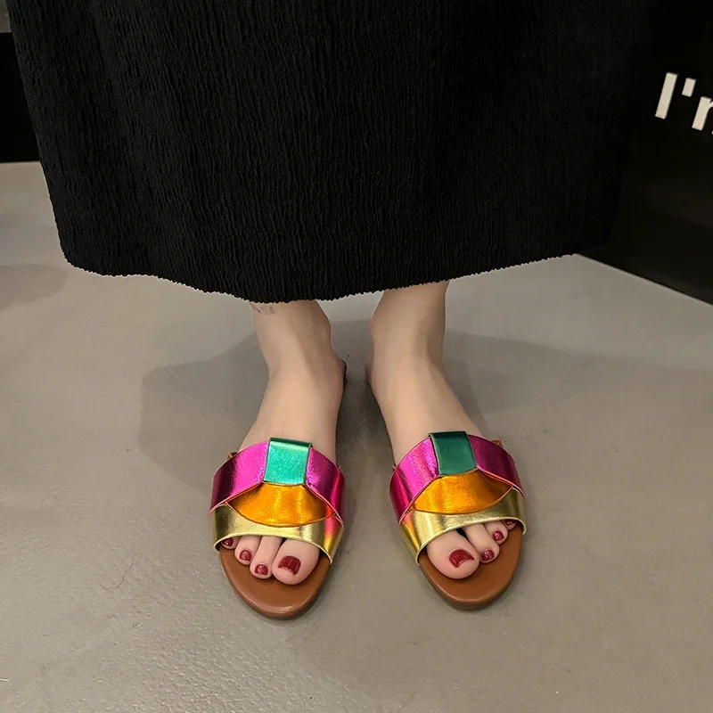 Neue Sommer-Designer-Damen-Hausschuhe in Unifarben, Modische Pantoffeln, Zapatos De Mujer, Damenschuhe, Hausschuhe für Damen, Damenschuhe – Detail 6