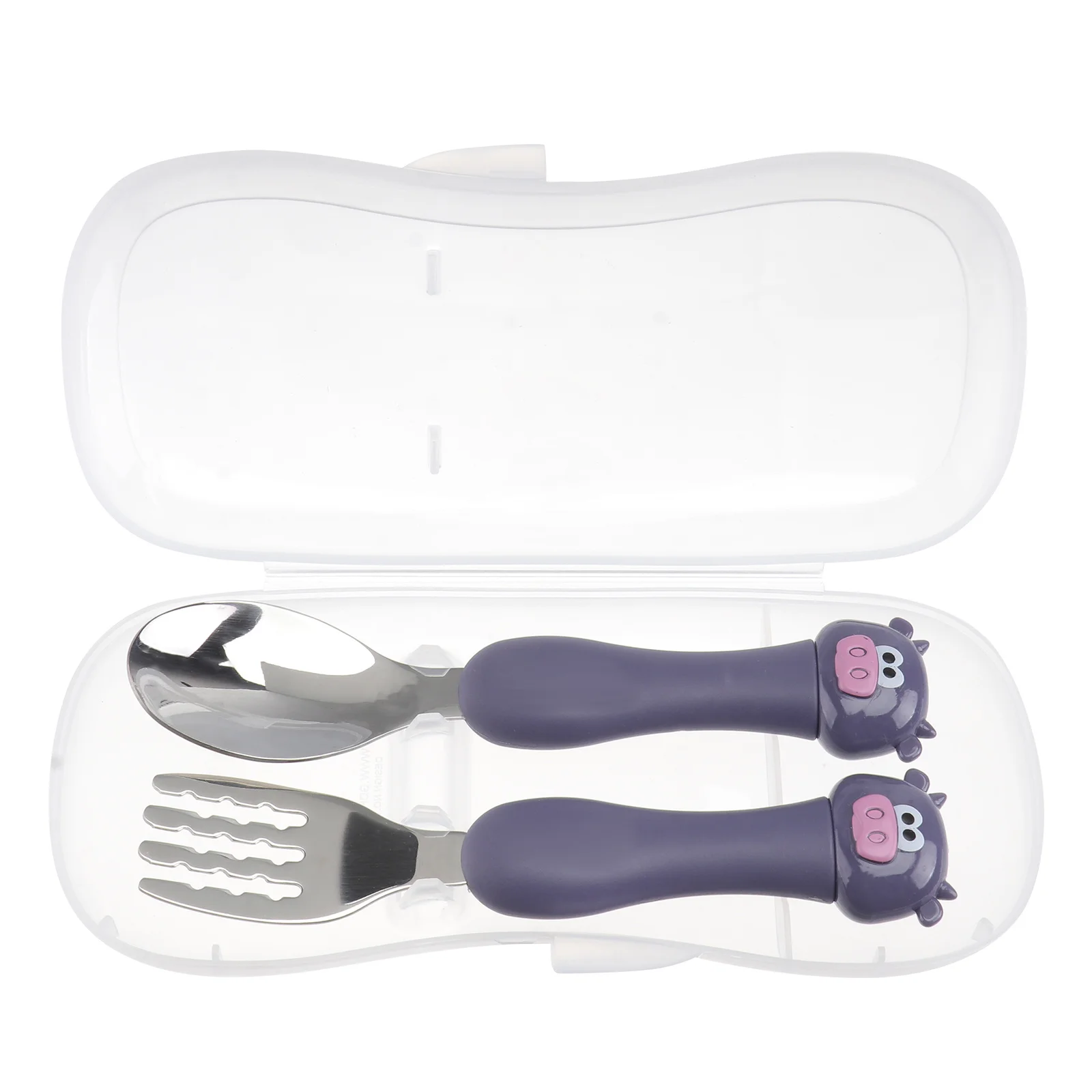 

1Set Kids Stainless Steel Cutlery Set Animal Cartoon Styled Children Tableware Fork Spoon Portable Baby Infant Eating Kit