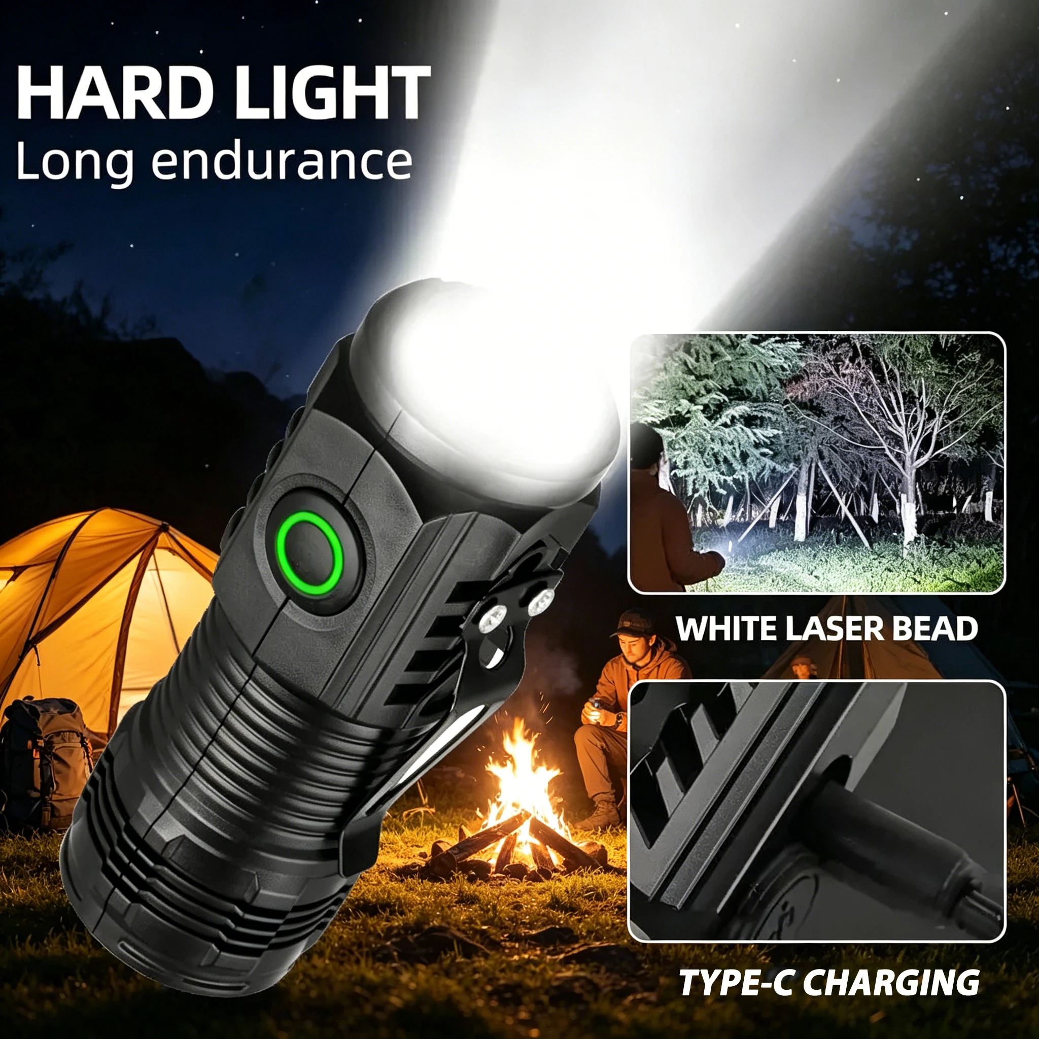New Ultra Powerful Flashlight 3 Core LED Mini Tactical Flashlight Rechargeable High Power LED Torch Metal Pen Clip Hand Lamp