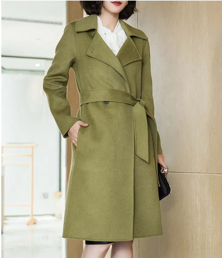 AYUNSUE Double Side Wool Coat Female Autumn Winter 2020 Fashion 80% Wool Coat Women Long Slim Jacket Overcoat casacos KQN37100