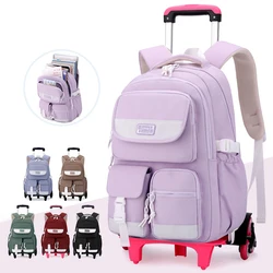 Sacos De Escola Trolley com Rodas para Adolescentes, Meninas Rolling Backpack, Crianças Schoolbag, Travel Sac, Estudantes