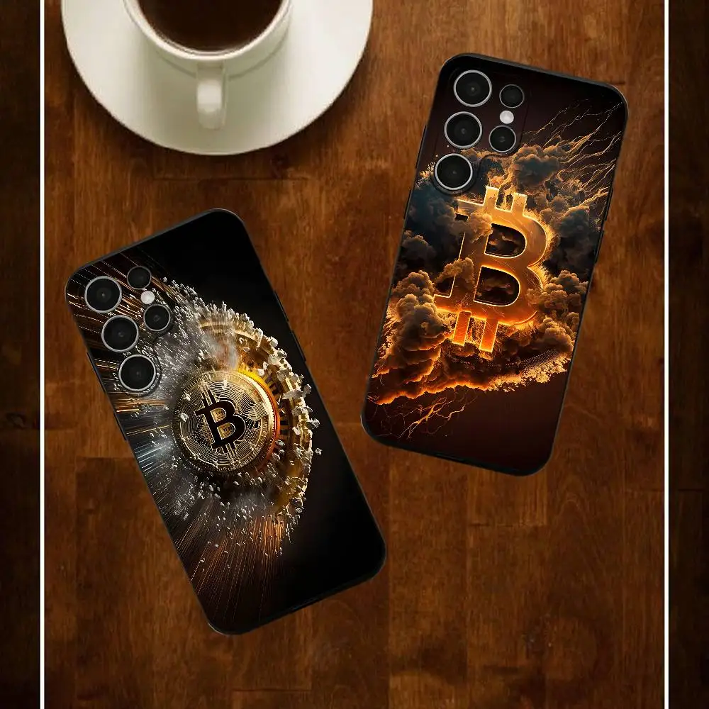 

Logo Bitcoin Silicone Case For Samsung S25 24 23 22 21 20 Plus Ultra 5G Lite Shockproof Cover