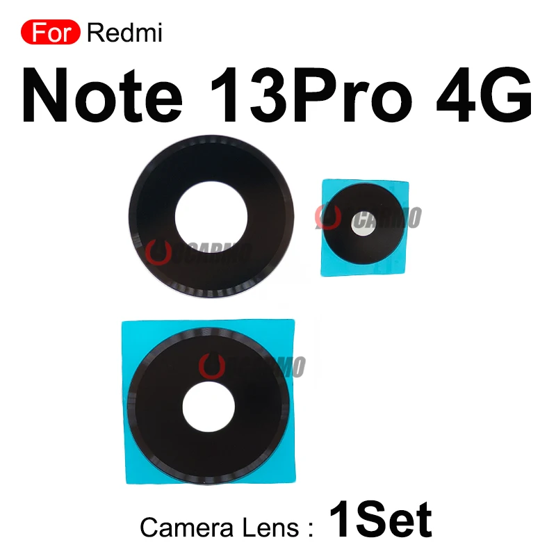 Lente de câmera traseira para redmi note 13pro 4g 5g, lente de vidro traseira com adesivo, peças de reposição para reparo