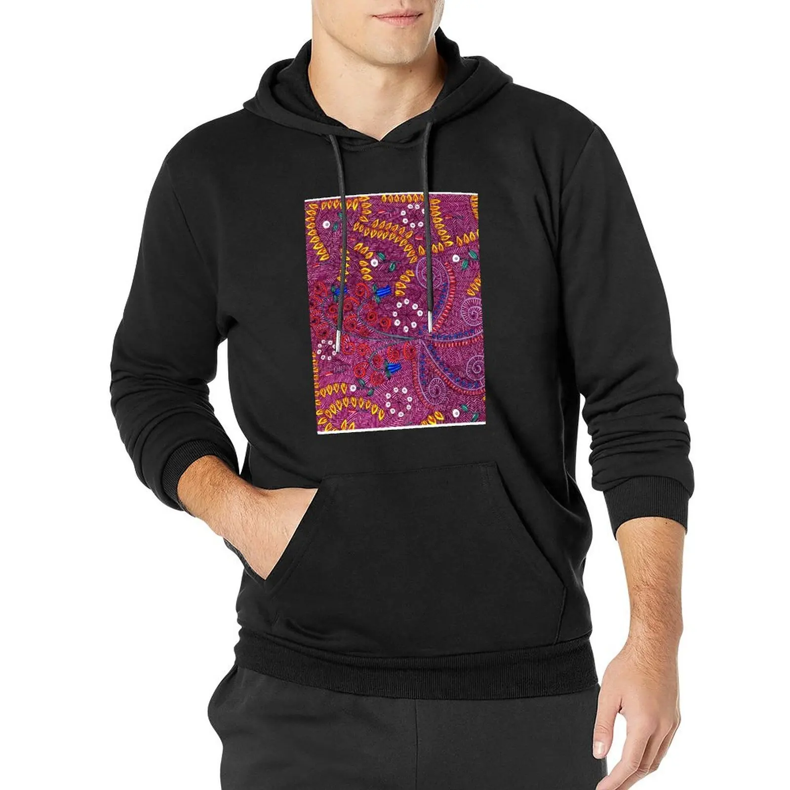 

Nature In Chaos Pattern, Flower And Leaf Doodle Pullover Hoodie hooded shirt men's hoodie sweatshirt