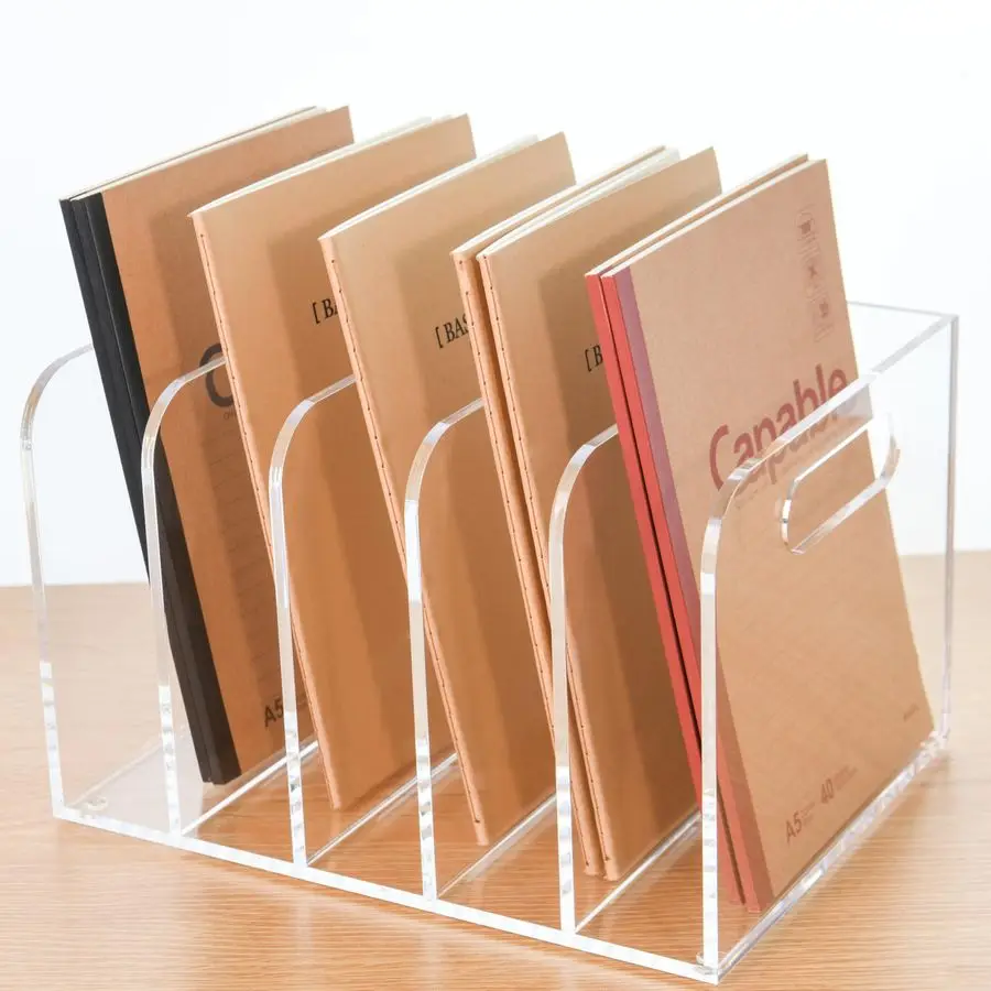

Acrylic Organizers 5 Vertical Compartments Acrylic Folder Organizer amp File Organizer, Desk Document Storage Bins for Magazines