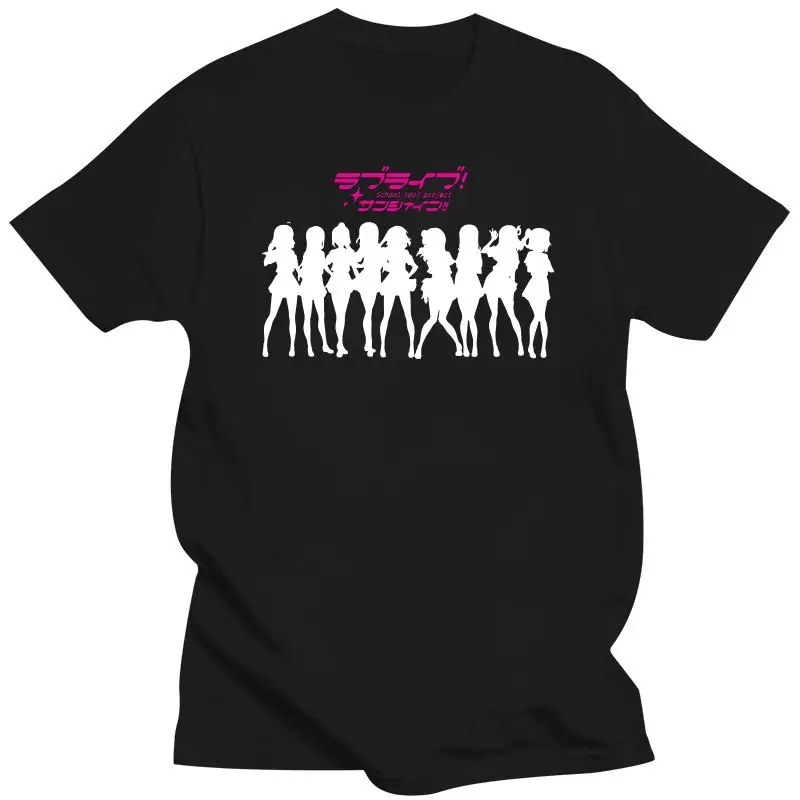 

Мужская одежда Love Live Sunshine Футболка с японским аниме Lovelive Nine Aqours Group Футболки для мальчиков с забавным мультяшным рисунком Мужская футболка