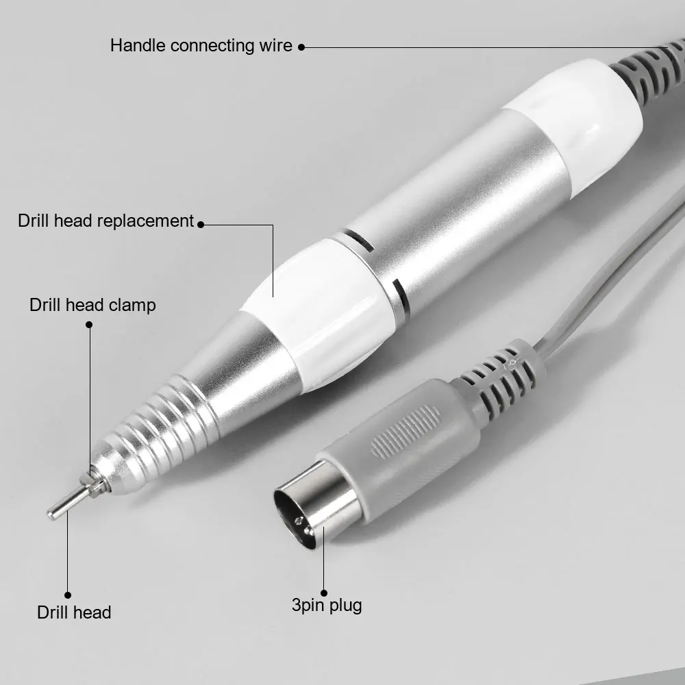 Manico per trapano elettrico professionale per unghie 35000 giri/min trapano per Nail Art manipolo File Polish Grind Machine accessorio per trapano