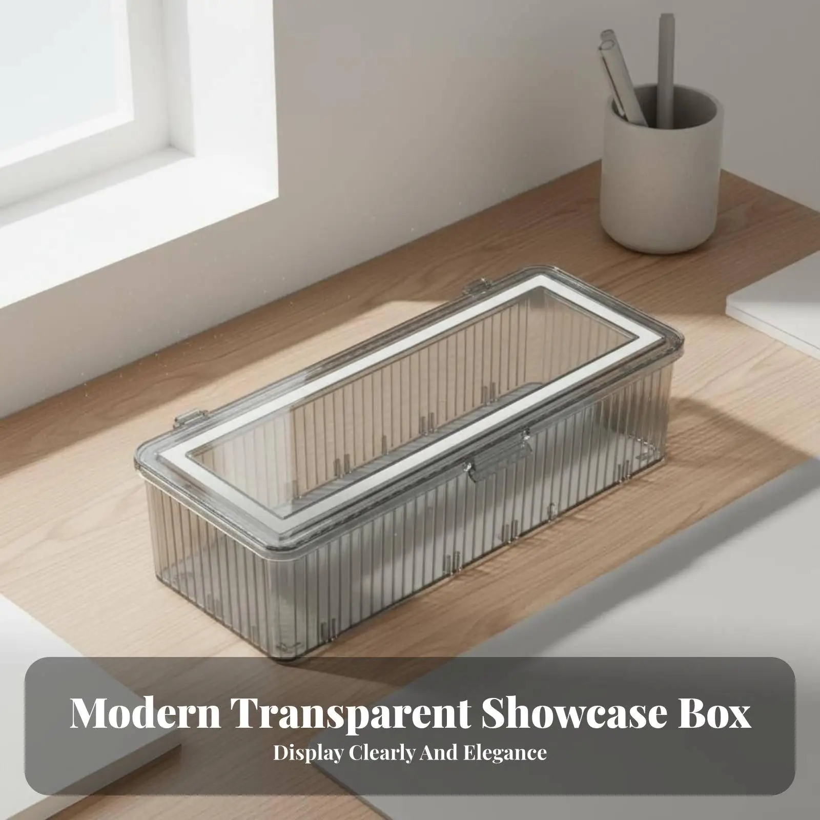 Transparent Acrylic Display Shelf for Badge Pin Storage Box Dustproof Collectible Organizer with Lid Stackable Case for Anime