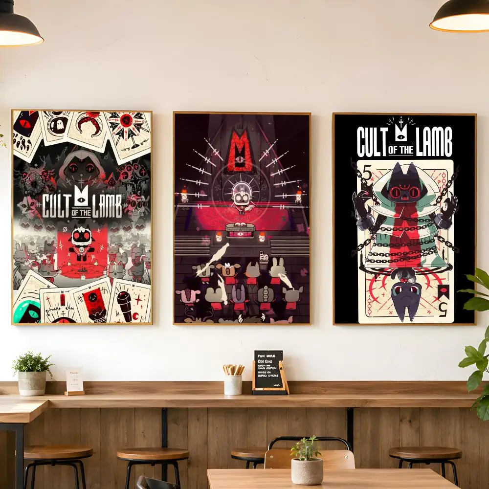 C-Cult Of The Lamb Game Poster Matte Wall Peel And Stick Decor Bedroom Living Room Office Dorm Home