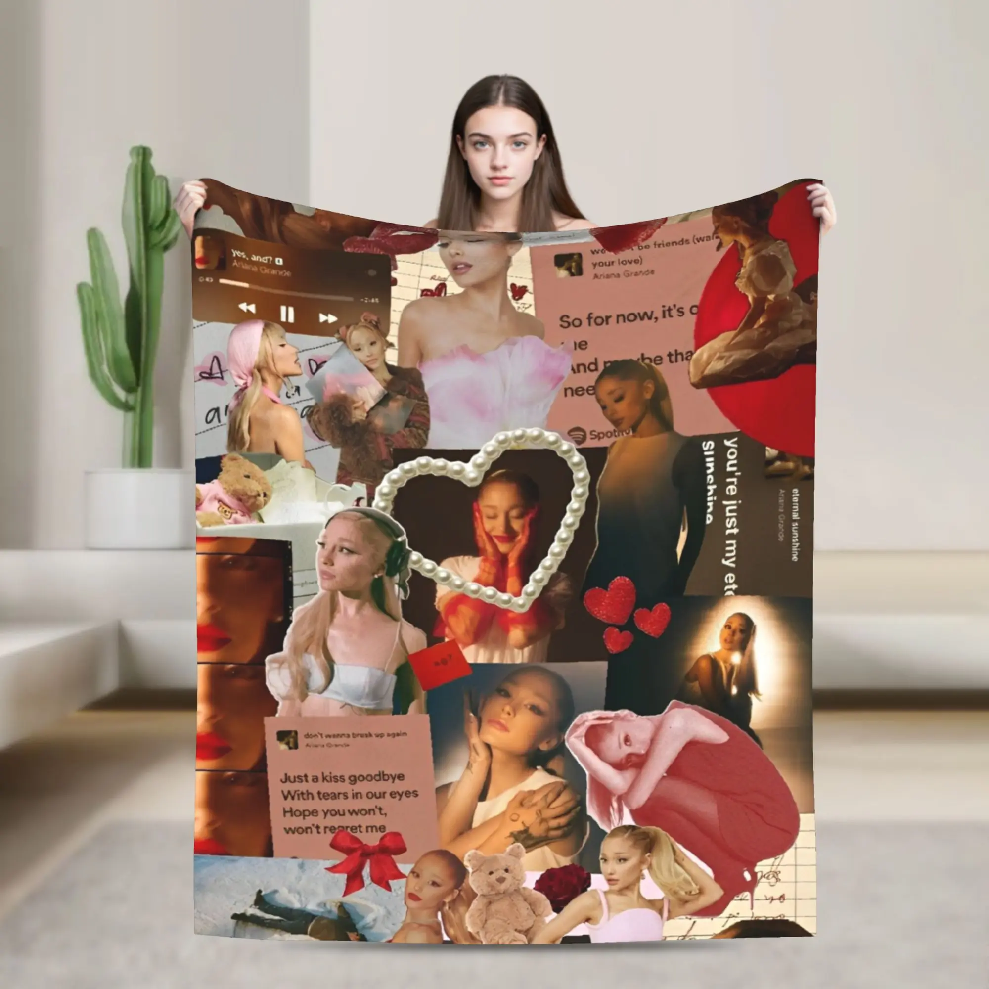 

Ariana Grande Blankets Fleece Summer Air Conditioning Multi-function Ultra-Soft Throw Blanket for Bedding Couch Bedding Throws