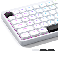 XVX Low Profile Keycaps BOW Shine Through Skyline R2 Double-Shot PBT Key Cap Compatible ASIN US Black/White 127 Keys