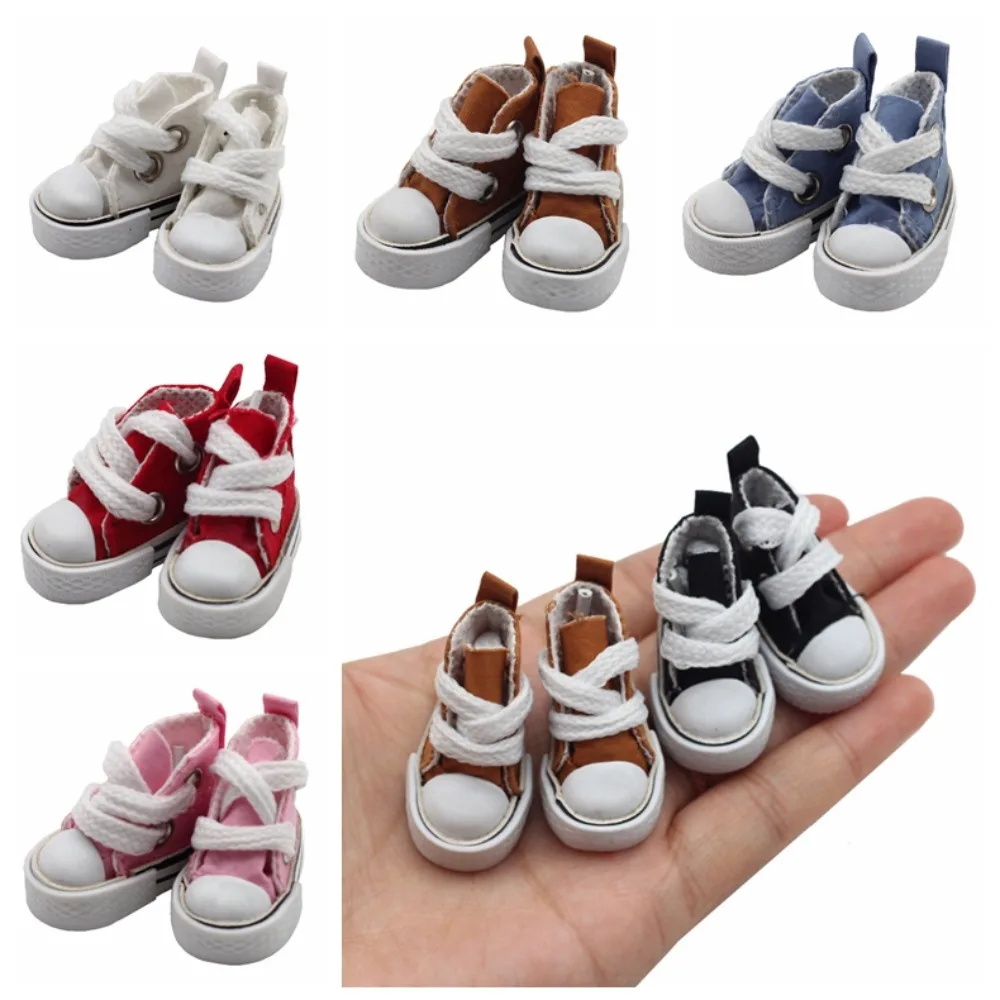 1 Pair 3.5cm Fashion Mini Canvas Shoes Mini Kawaii Fashion Casual Canvas Shoes Cute Colorful Mini Canvas Shoes DIY