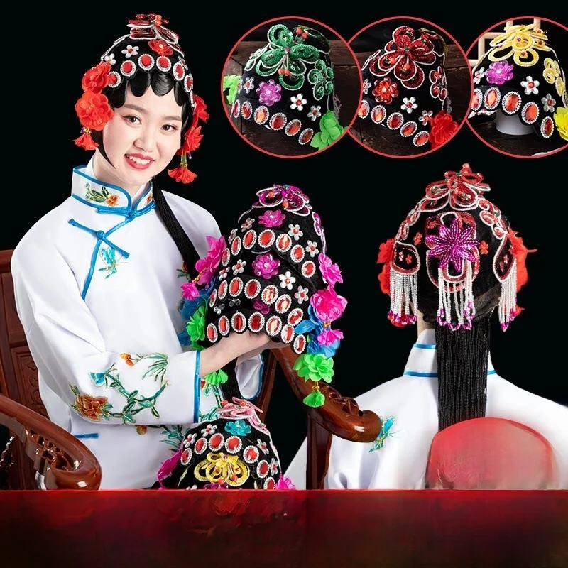 

Traditional Opera eup Headwear Clete Set Flower Girl Headband Miss Head Wrap Stage Costume Accory Chinese Opera