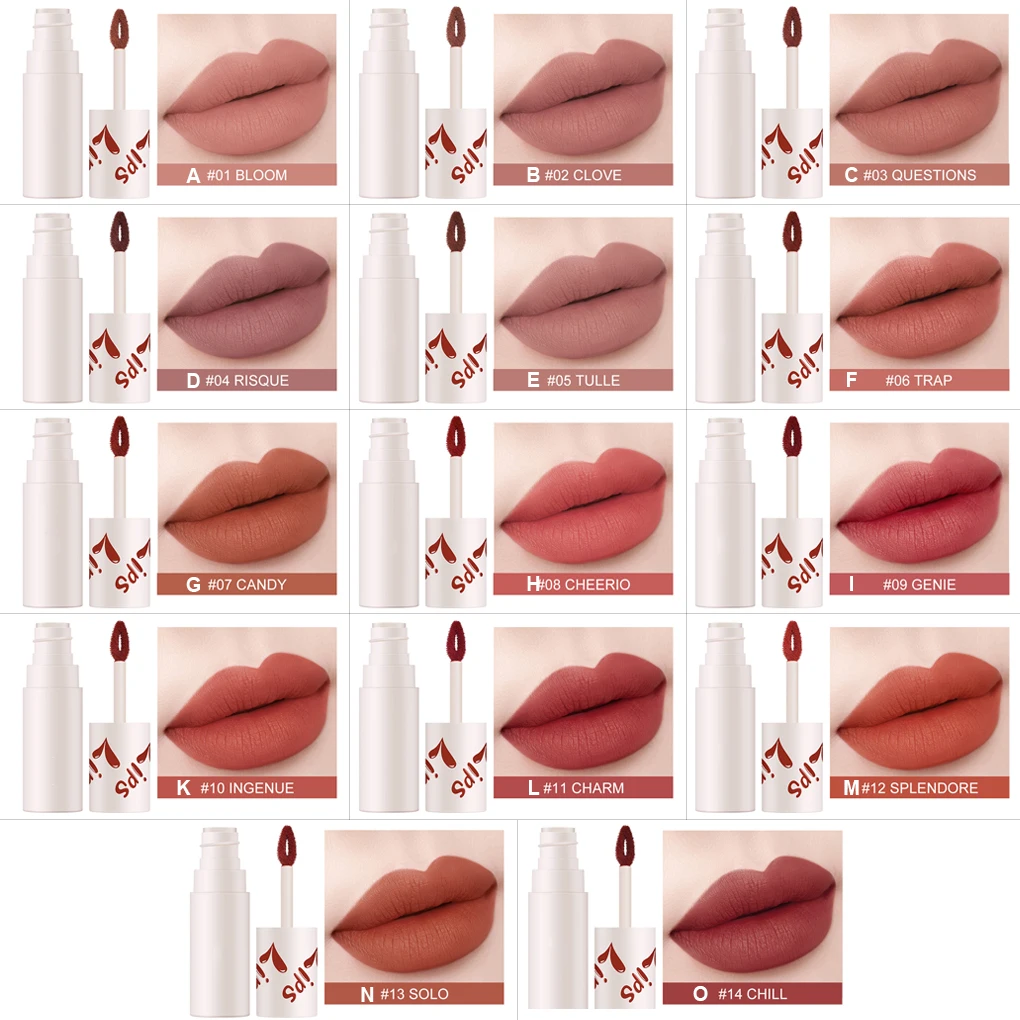 Matte Lipstick Waterproof Smudge-Proof Blusher Lip Mud Portable Pocket Cosmetic Lips Make Up Women Girls Gifts