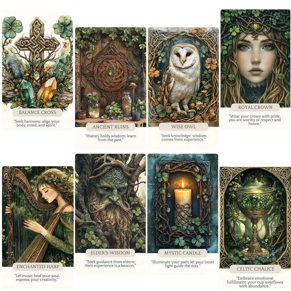 50 Pcs,13x8cm, Celtic Magic Oracle Cards Create Your Magical Deck for Spiritual Practice Card Games