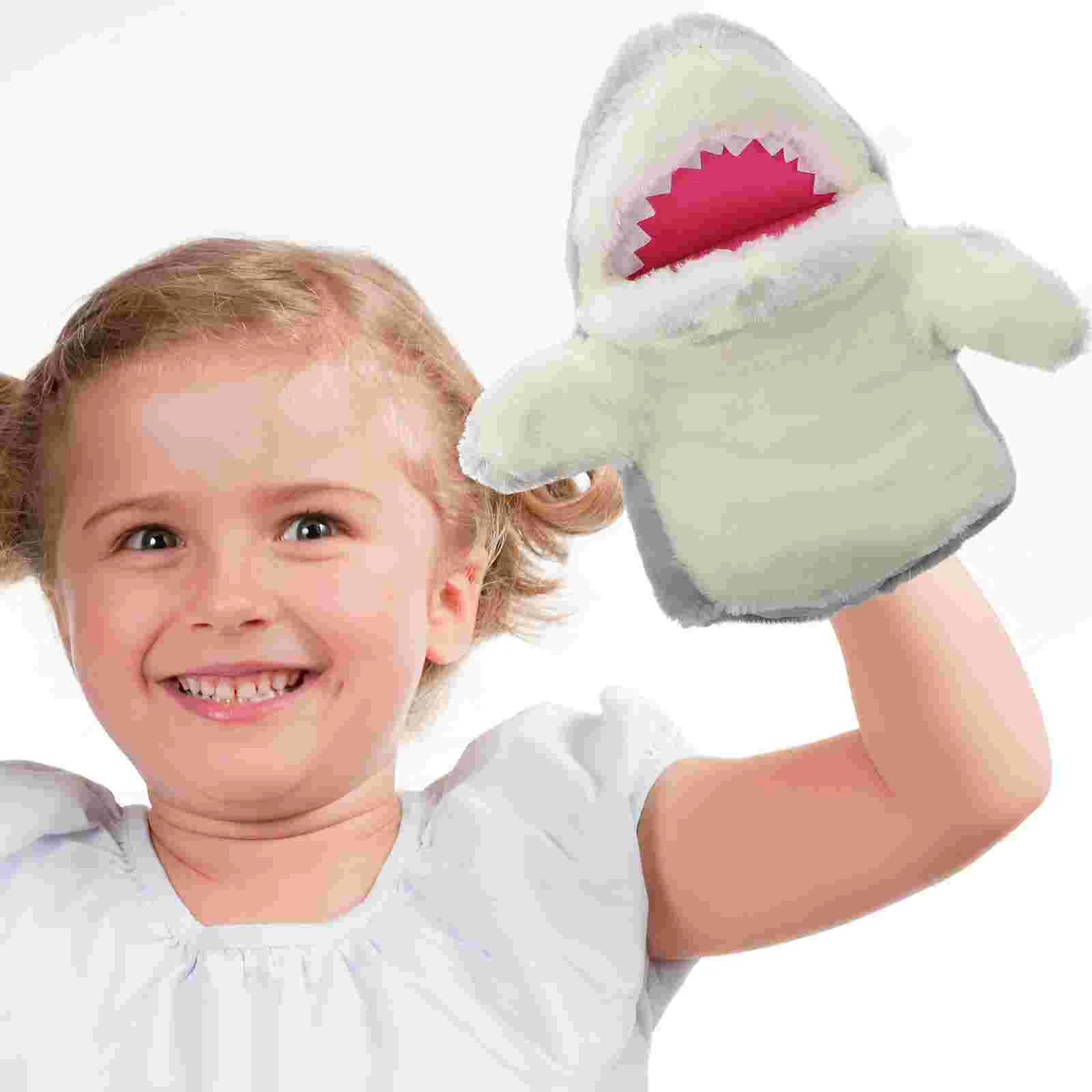 Jouet en peluche animal pour enfants, marionnette à main, requin, conte, dessin animé, roi prudent, jouets pour enfants