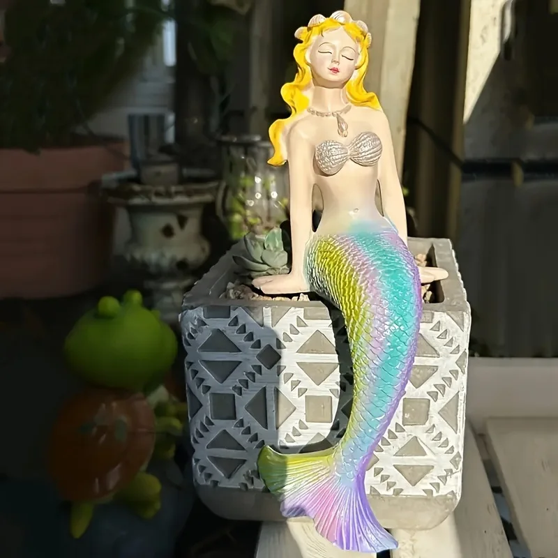 Mermaid Outdoor Garden Terrace Garden Decoration Ornament Pool Fish Tank Arrangement Creative Tabletop Arrangement