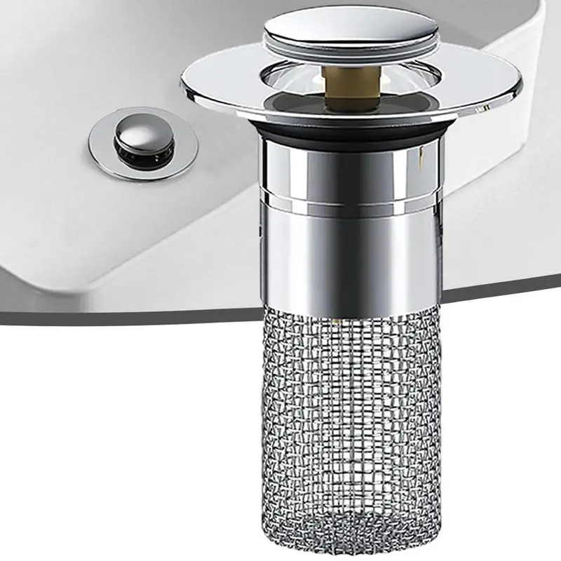 Stainless Steel Floor Drain Filter Washbasin Plug Anti Odor Pop-Up Bounce Core Basin Stopper Hair Catcher Shower Sink Strainer