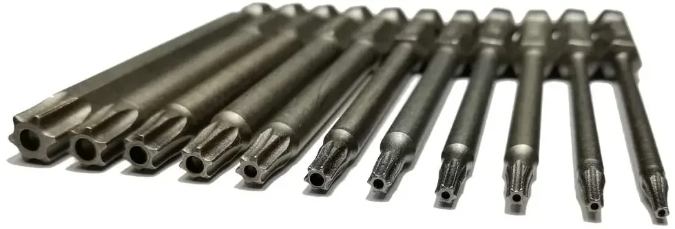 Imagem -02 - Cabeça Torx de Segurança Bit 11 Peças Polegada Haste Sextavada t6 t7 t8 t9 T10 T15 T20 T25 T27 T30 T40 Polegada Comprimento Chave de Fenda Broca Conjunto