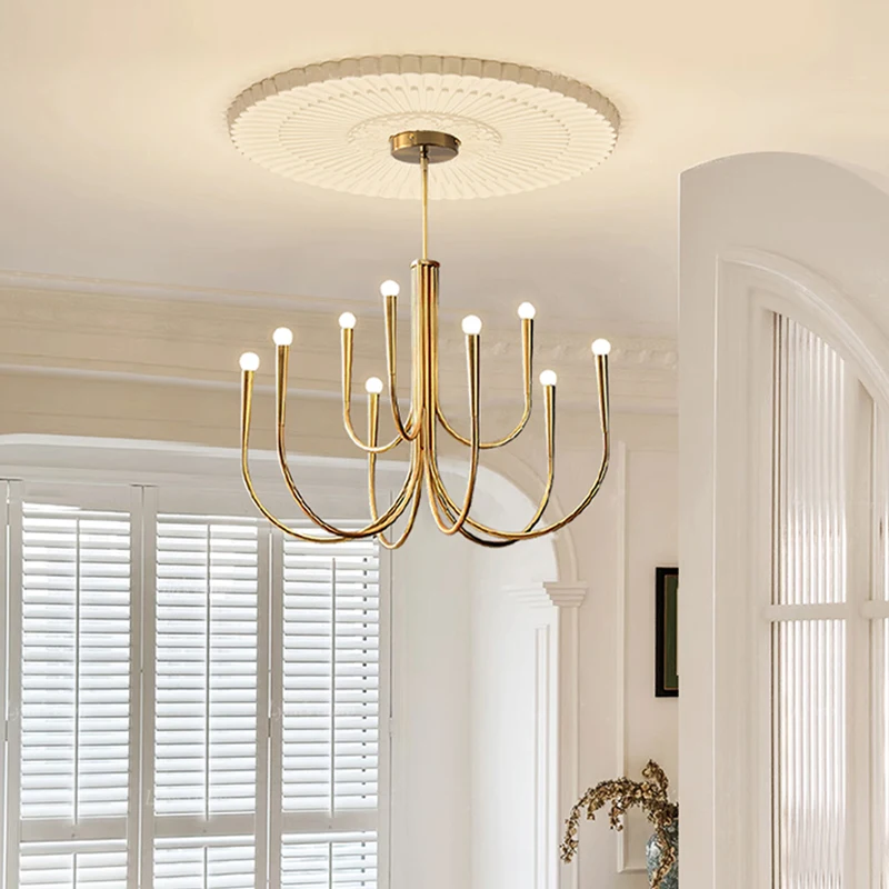 ثريا بسيطة، حديد، مستوحاة من وابي سابي، متعددة الاستخدامات لغرفة المعيشة وغرفة النوم والمطبخ والمساحات الداخلية