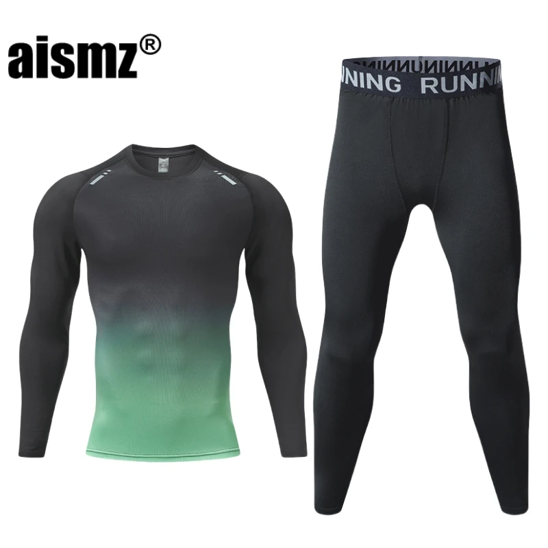 Aismz Winter Thermal Underwear Men & Boy Warm Long Johns Base Layer Sports Fitness leggings Tight undershirts clothing for men