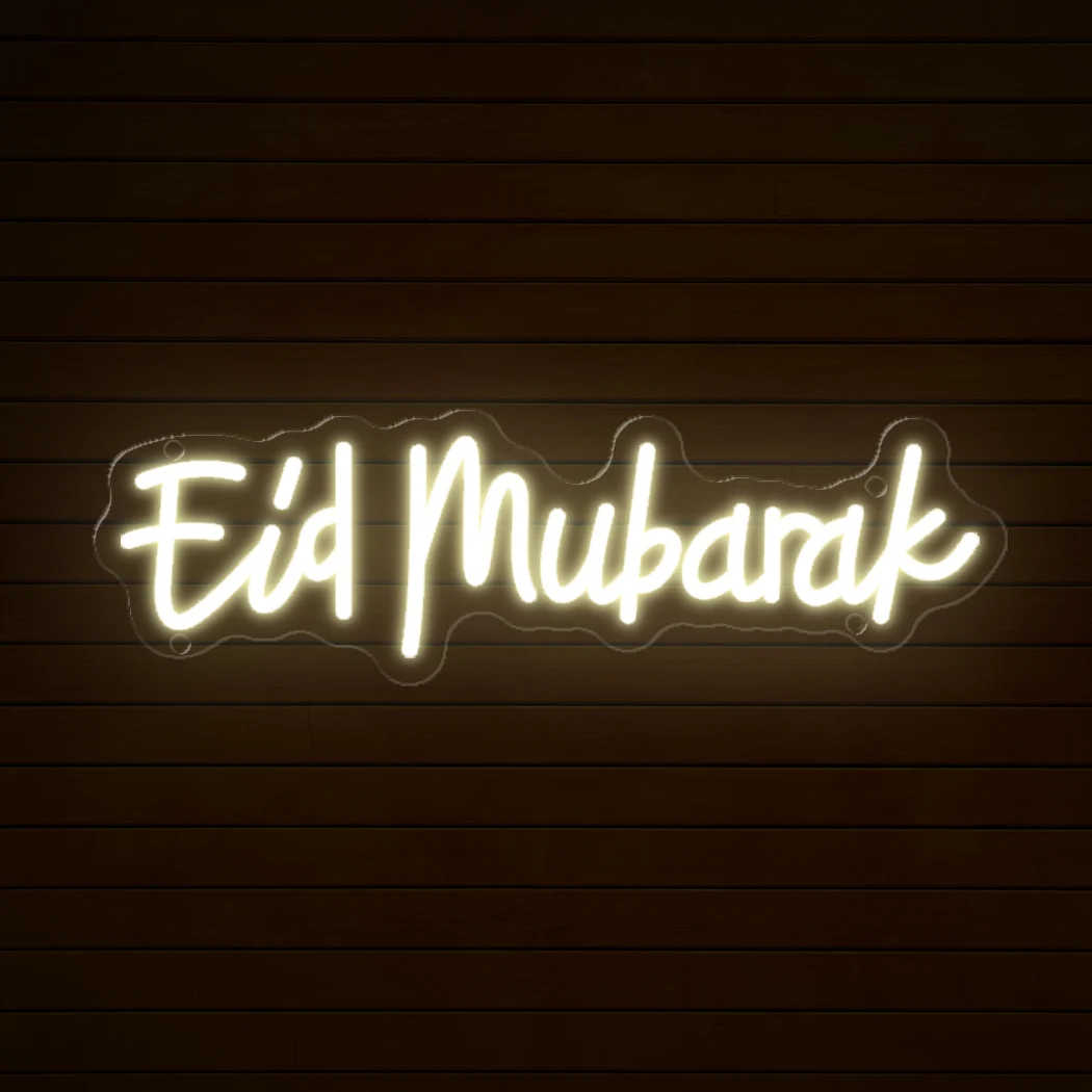Eid Mubarak Neon Sign Festival Neon Signs Led Light Home Bedroom Wall Decor Festival Party Decor Crescent Islamic Gifts Neon Art
