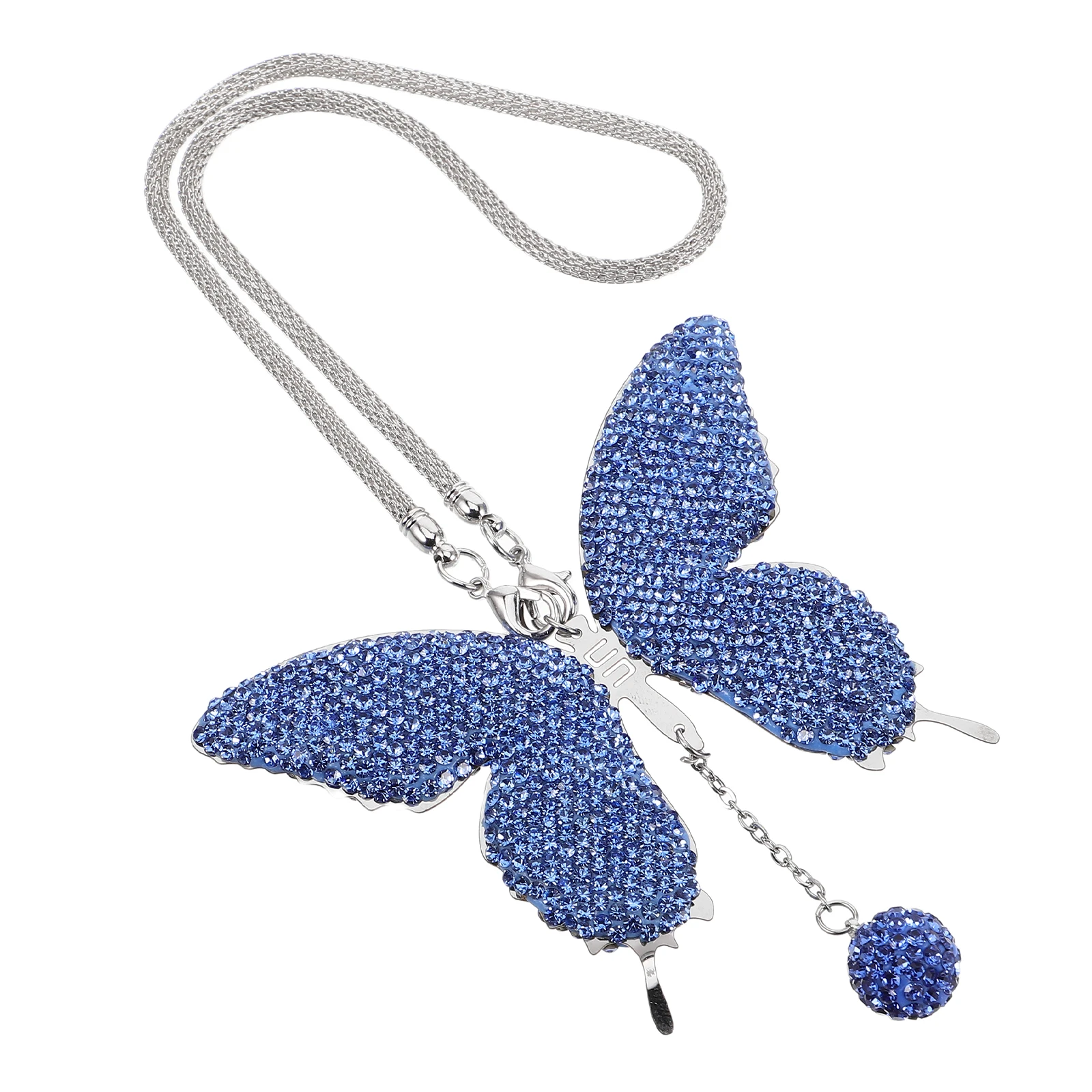 

Car Accessories Butterfly Decor Ornaments Pendant Decoration Cute Sky-blue Mirror Hanging