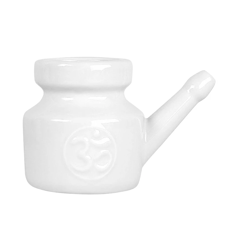 350Ml Ceramic Neti Pot Nose Cleaning Pot Durable Leakproof Spout Pot For Nasal Rinsing Nose Washing Men Women