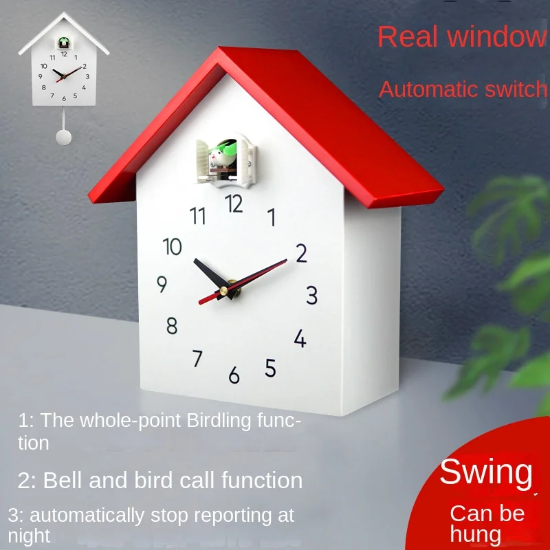 

Cuckoo wall clock children alarm clock students use cartoon hour clock mute creative bird clock.