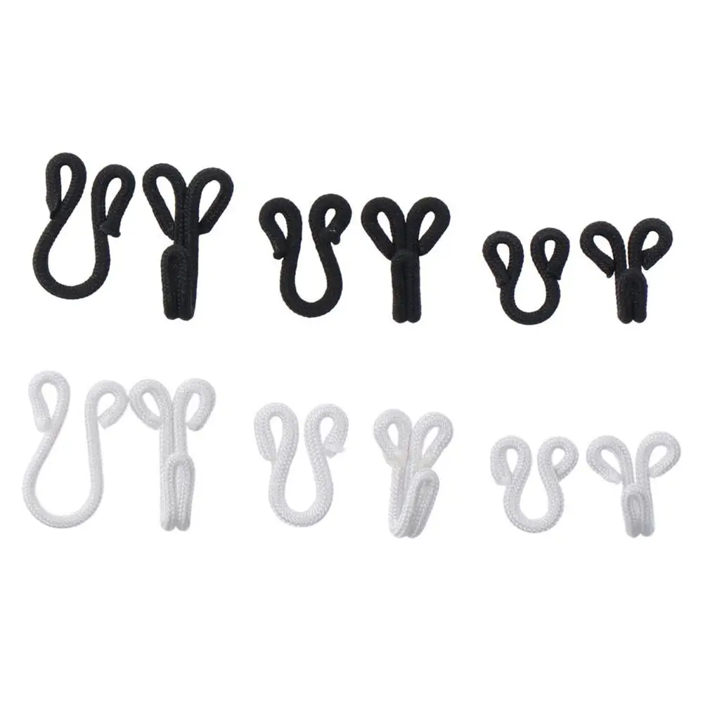 10/60 Sets DIY Craft Black and White Hook and Eye Covered 3 Size Button Hook Hook Hook Closure Sewing Wraps