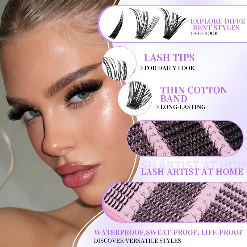 DINGSEN Manga Volume Mixed Lashes Clusters Natürliche Wimpern DIY Cluster-Wimpern Make-up Wimpernverlängerung Einzelwimpern – Detail 6