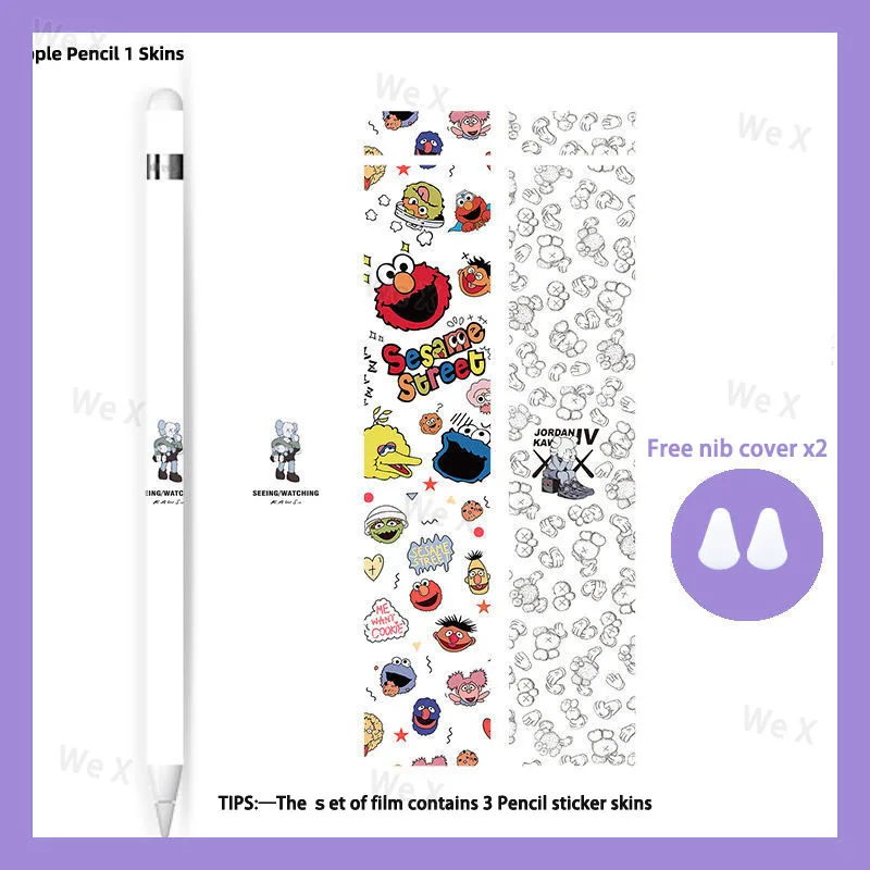Disney Mickey Cartoon adesivos para lápis Apple, Scratchproof, Ultra fino, Touch Stylus Pen, papel protetor, pele, pele da etiqueta, 1, 2, 3pcs