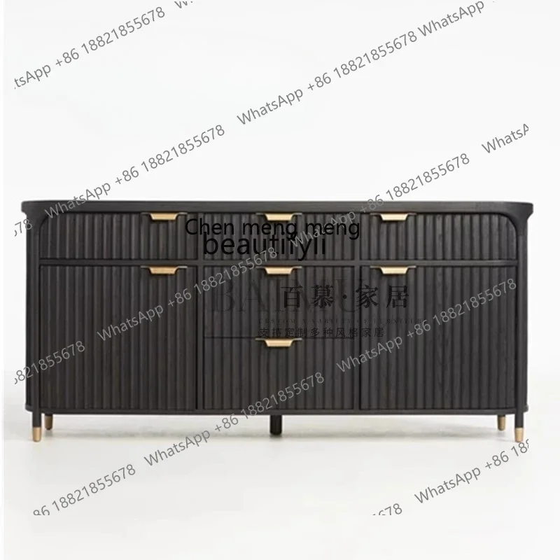 New arrive American light luxury solid wood porch cabinet neoclassical homestay storage locker designer decorative cabinet
