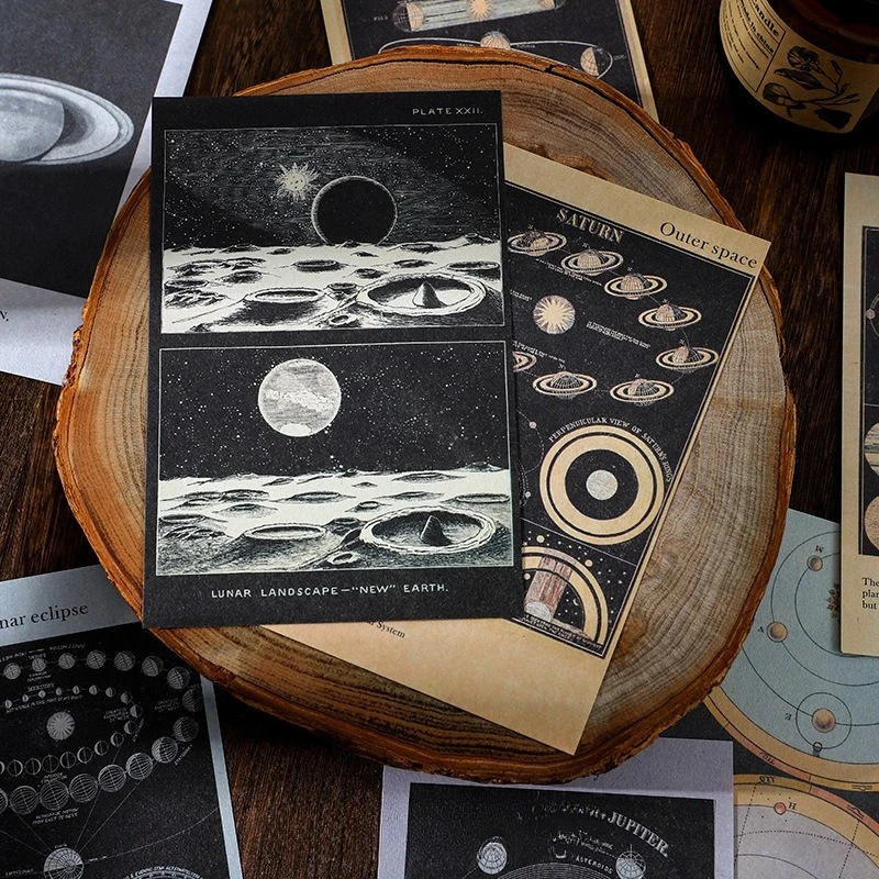60Pcs Supplies Pack Time Flowing Series Journal Collage Supplies Base Paper DIY Decoration Paper Memo Pad
