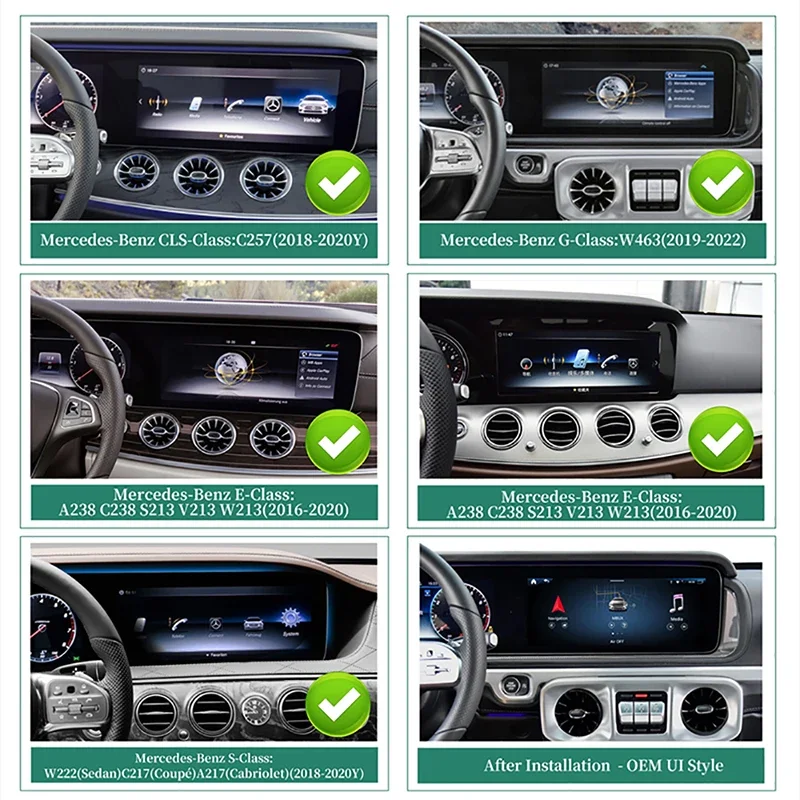 Wireless Android Auto CarPlay Adapter for Mercedes EQG W463 Ntg6 MBUX Magic AI Box 10.25' Radio Navigation Update Multimedia