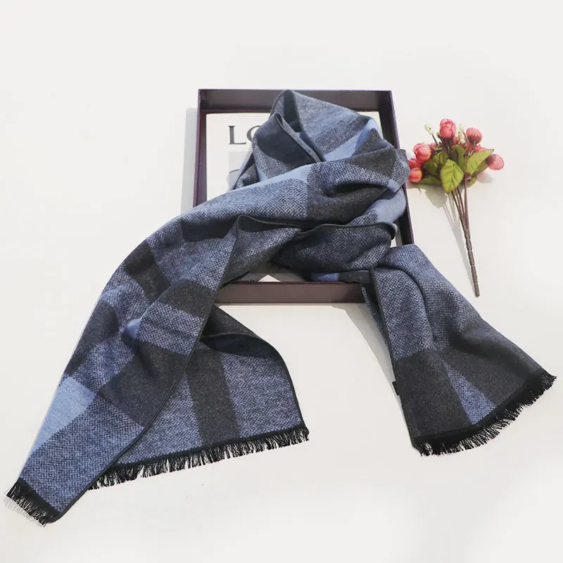 الراقية الرجال أفضل 100% التوت الحرير الخريف والشتاء تنوعا المألوف وشاح دافئ هدية عيد ميلاد #4