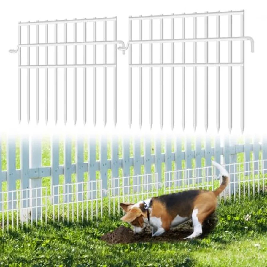 

37ft L X 13in (H) Garden Animal Barrier Fence 26 Pack No Dig Dog Fence Border 1.44in Gap Decorative Fences Rustproof Metal Wire