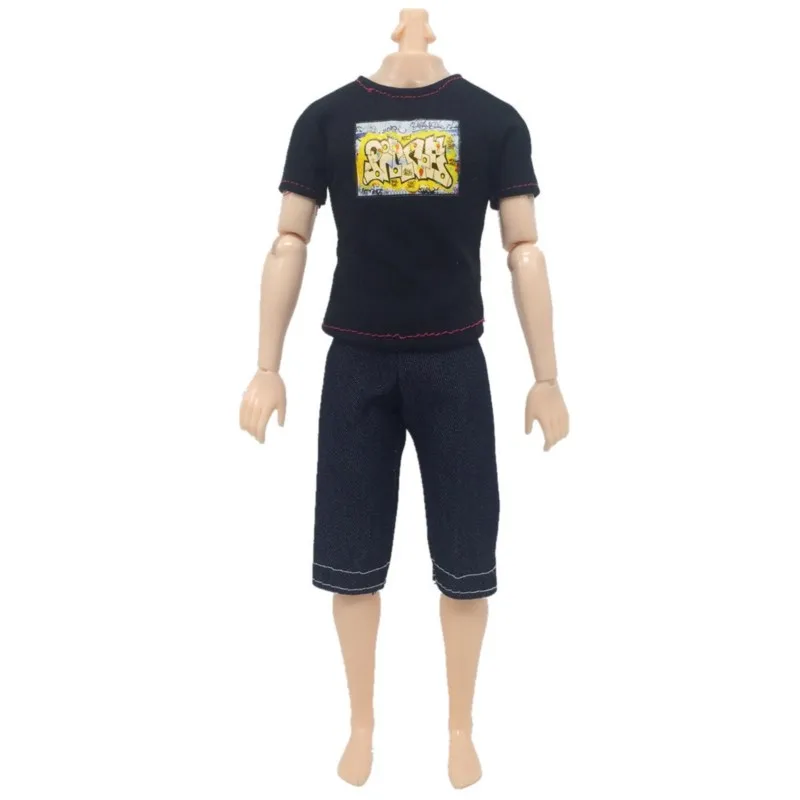 Handmade Ken Doll Clothes T-shirt + Trousers For Barbie Dress Accessories For Gils Birthday Gifts  Fashion Daily Clothing Toys