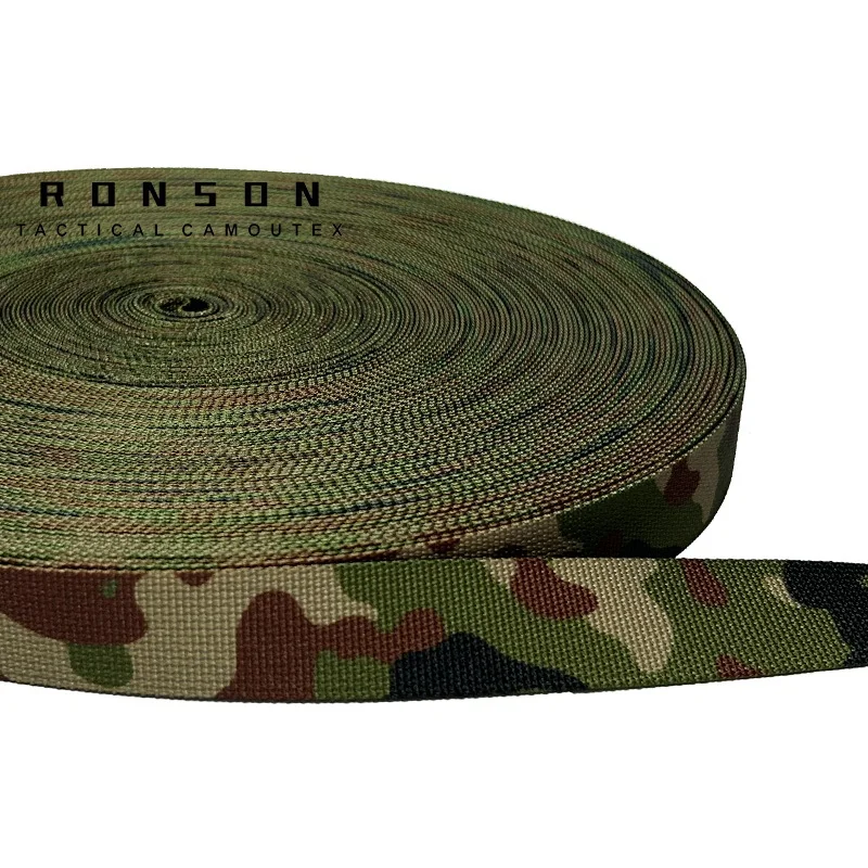 2.5CM Wide Woven Belt Sun Spot Camouflage, High-density Luggage Tactical Vest Shoulder Strap Accessories Polyester Woven Belt