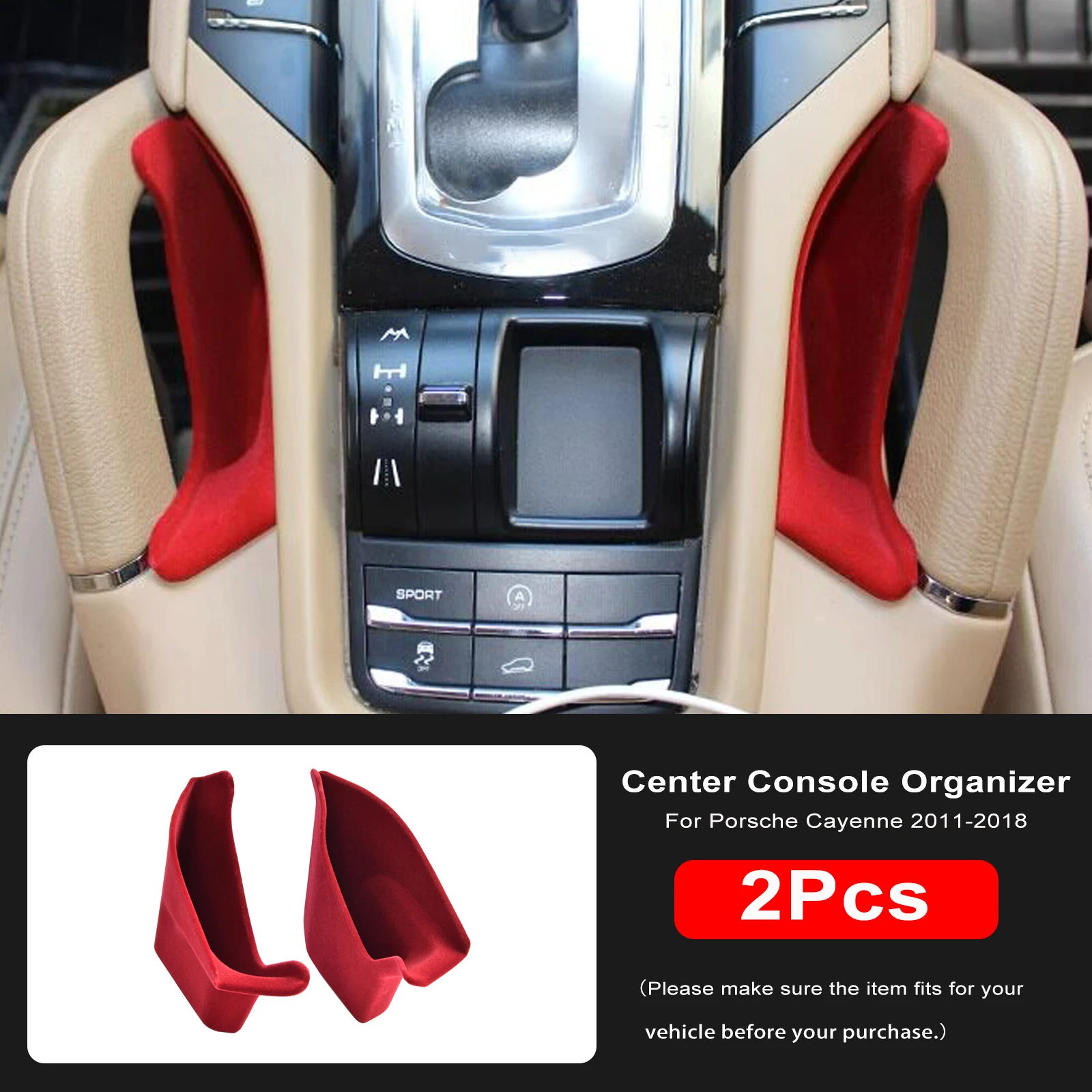 For Porsche Cayenne 2011-2018 Center Console Gap Storage Box Car Accessory Central Armrest Storage Box Container Organizer