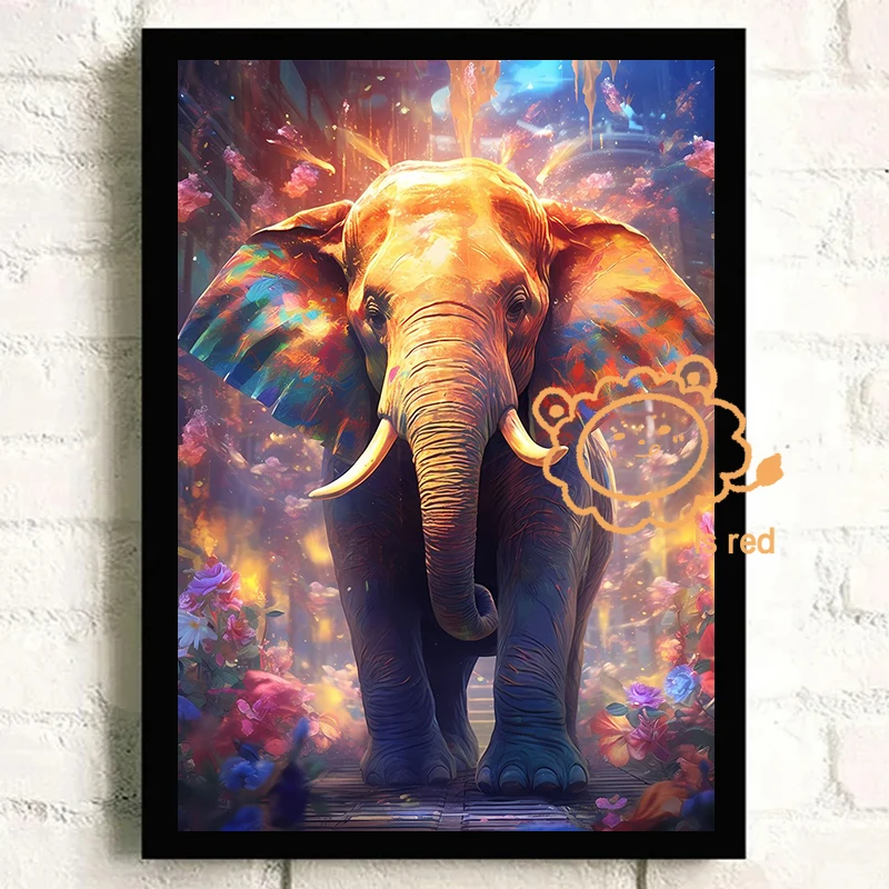 Elephant Poster Elephant Abstract Mysterious Painting Art Canvas printing Home Living Room wall decoration frameless painting