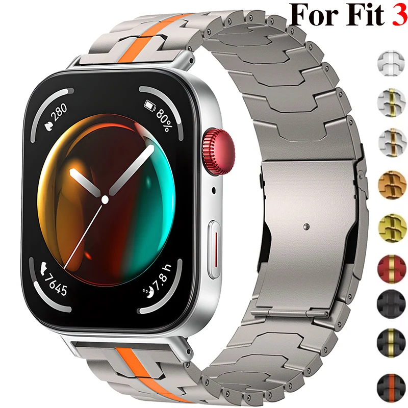 Metal Stainless Steel Strap For Huawei Watch Fit 3 Band Smartwatch Bracelet Wristband For Huawei Watch Fit 3 Correa Accessories