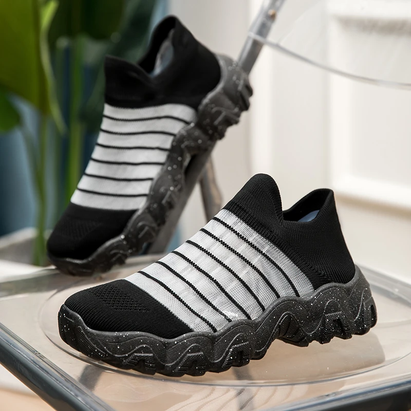 

Men Casual Shoes Socks Shoes Ultra Light Thick Soled Casual Sports Big Size Men Women Shoes Sizes 36-47