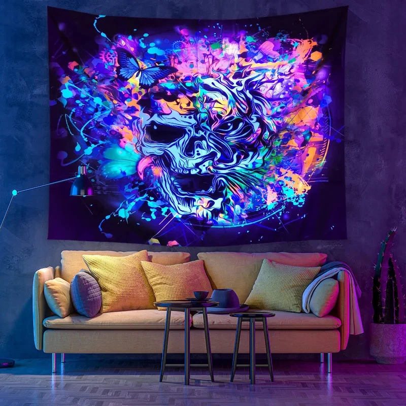 VIKAMA Psychedelic Mushroom Forest Tapestry Wall Hanging, 6 Designs, Wall Decor for Bedroom Living Room Dorm