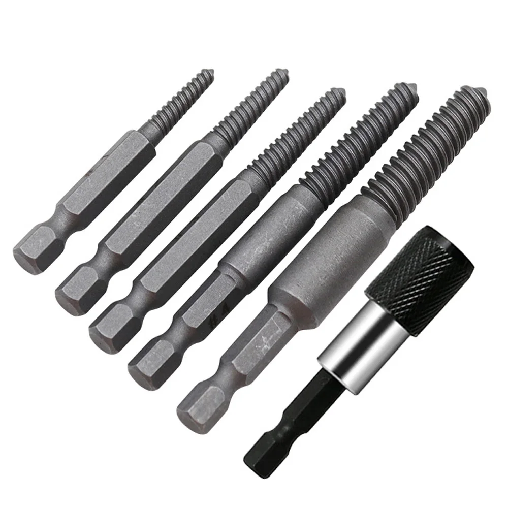 

6pcs Broken Screw Remover Drill Bits Hex Shank Screw Extracter Tool for Damaged Screw Sliding Tooth Screw Broken Screw Removerer