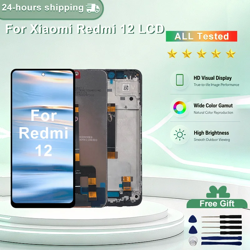 6.79" IPS For Xiaomi Redmi 12 LCD Touch Screen Digitizer Assembly For Redmi 12 Display 23053RN02A 23053RN02Y Screen Replace Part