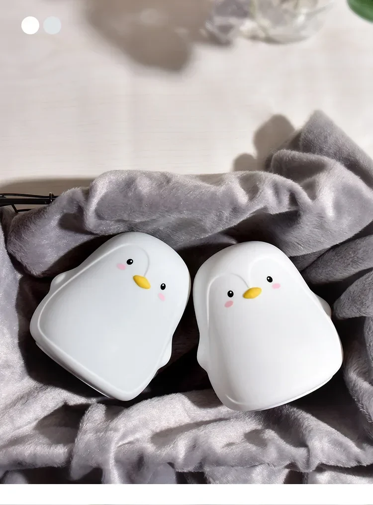Penguin Silicone Night Light LED Pat Switch Children Gift Bedside Bedroom Infant Care USB Rechargeable Batteries Eye Protect